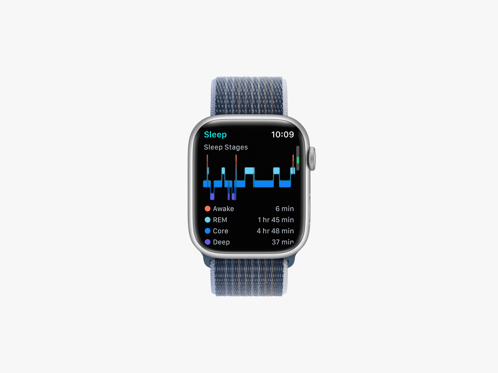 Apple Watch showing sleep stages feature