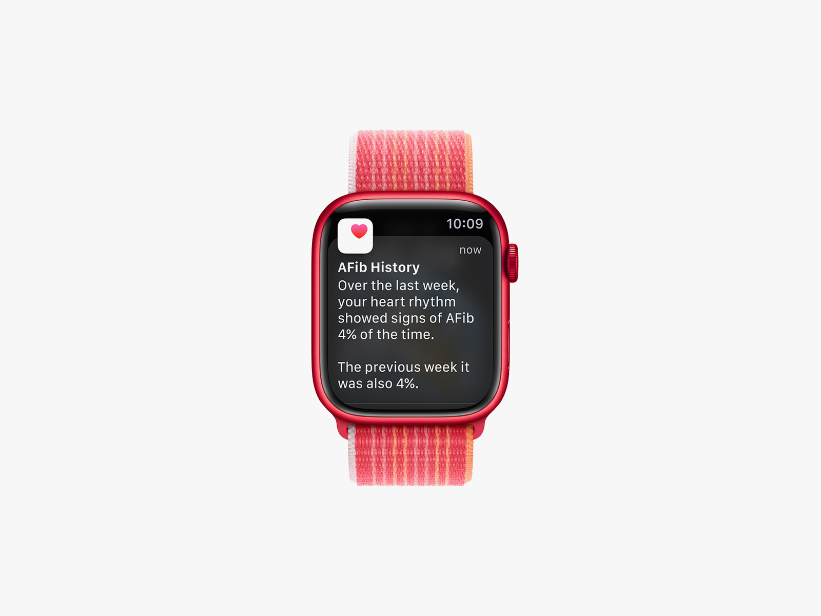 Apple Watch showing AFiB history